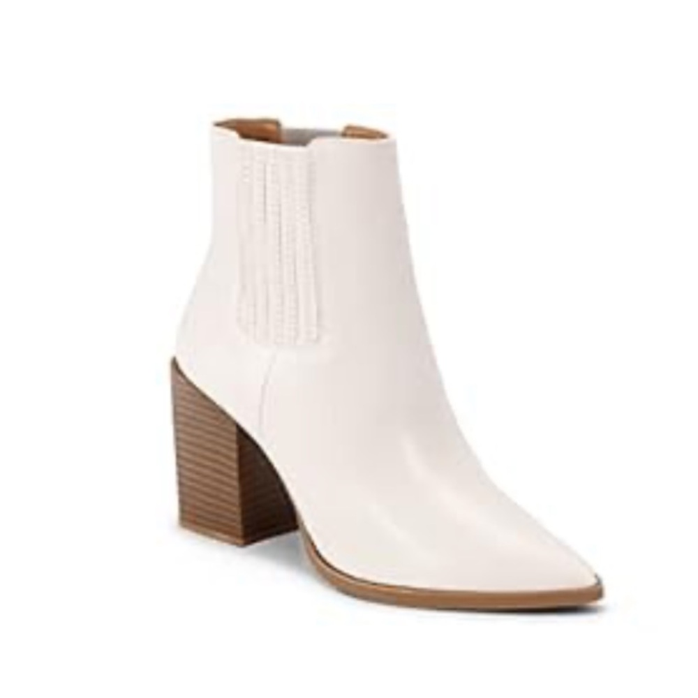 •RICRISTY• Pointed Toe Stacked Heel Fashion Chelsea Ankle Boots >> NIB